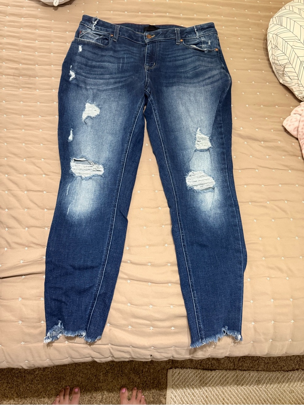Edgely 16W Curvy High Rise Skinny Distressed Jeans